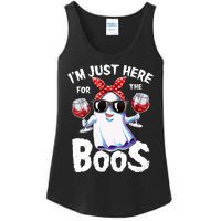 IM Just Here For The Boos Halloween Women Ghost Cute Funny Ladies Essential Tank