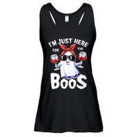 IM Just Here For The Boos Halloween Women Ghost Cute Funny Ladies Essential Flowy Tank