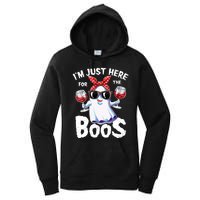 IM Just Here For The Boos Halloween Women Ghost Cute Funny Women's Pullover Hoodie