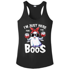 IM Just Here For The Boos Halloween Women Ghost Cute Funny Ladies PosiCharge Competitor Racerback Tank