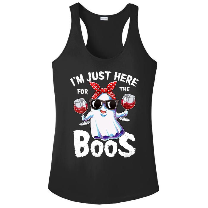 IM Just Here For The Boos Halloween Women Ghost Cute Funny Ladies PosiCharge Competitor Racerback Tank