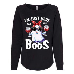 IM Just Here For The Boos Halloween Women Ghost Cute Funny Womens California Wash Sweatshirt