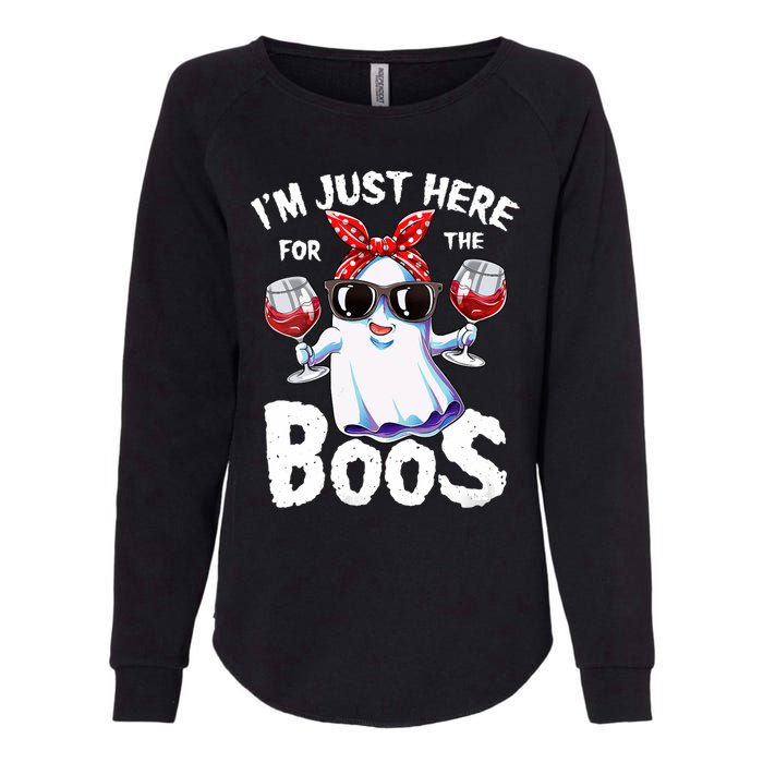 IM Just Here For The Boos Halloween Women Ghost Cute Funny Womens California Wash Sweatshirt