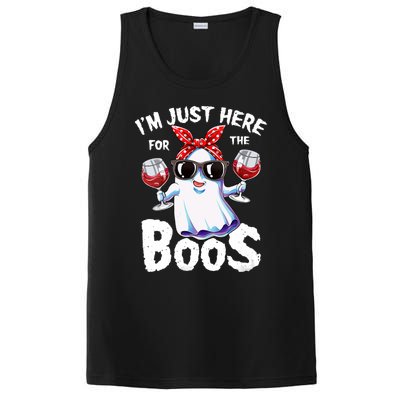 IM Just Here For The Boos Halloween Women Ghost Cute Funny PosiCharge Competitor Tank