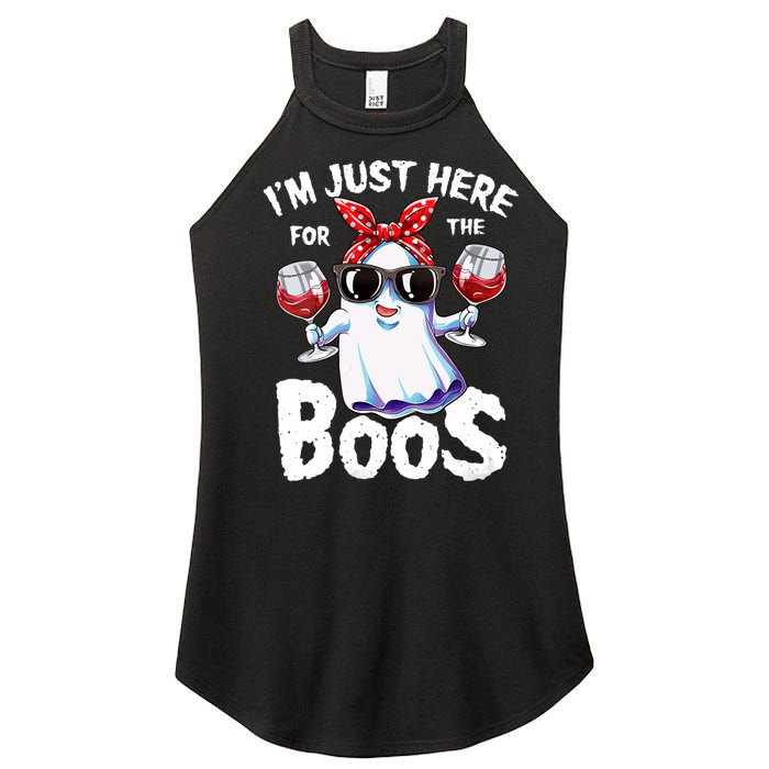 IM Just Here For The Boos Halloween Women Ghost Cute Funny Women's Perfect Tri Rocker Tank