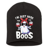 IM Just Here For The Boos Halloween Women Ghost Cute Funny Short Acrylic Beanie