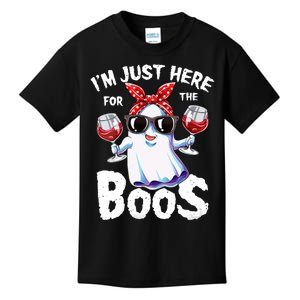 IM Just Here For The Boos Halloween Women Ghost Cute Funny Kids T-Shirt