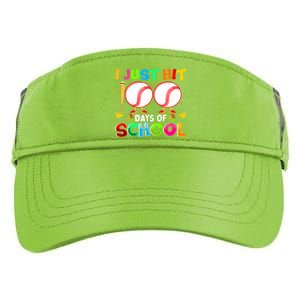 I Just Hit 100 Days Of School Baseball 100th Day Gift Adult Drive Performance Visor