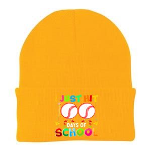 I Just Hit 100 Days Of School Baseball 100th Day Gift Knit Cap Winter Beanie