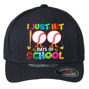 I Just Hit 100 Days Of School Baseball 100th Day Gift Flexfit Unipanel Trucker Cap