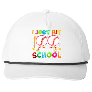 I Just Hit 100 Days Of School Baseball 100th Day Gift Snapback Five-Panel Rope Hat