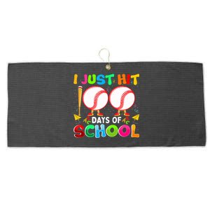 I Just Hit 100 Days Of School Baseball 100th Day Gift Large Microfiber Waffle Golf Towel