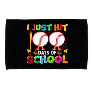 I Just Hit 100 Days Of School Baseball 100th Day Gift Microfiber Hand Towel