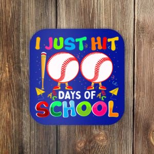 I Just Hit 100 Days Of School Baseball 100th Day Gift Coaster