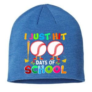 I Just Hit 100 Days Of School Baseball 100th Day Gift Sustainable Beanie