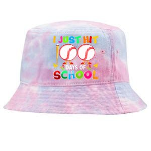 I Just Hit 100 Days Of School Baseball 100th Day Gift Tie-Dyed Bucket Hat