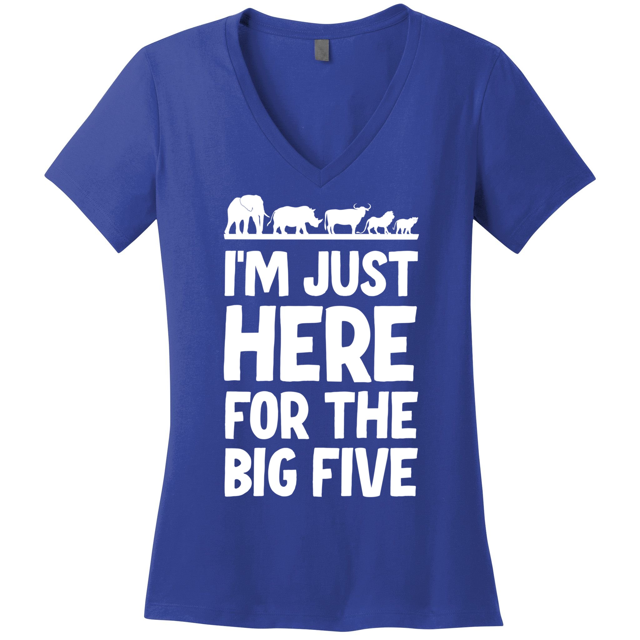 I'm Just Here For The Big Five Africa Safari Family Trip Cute Gift Women's V-Neck T-Shirt