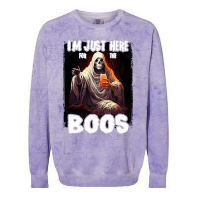 Im Just Here For The Boos Ghost Funny Halloween Colorblast Crewneck Sweatshirt