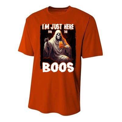 Im Just Here For The Boos Ghost Funny Halloween Performance Sprint T-Shirt