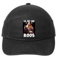 Im Just Here For The Boos Ghost Funny Halloween 7-Panel Snapback Hat