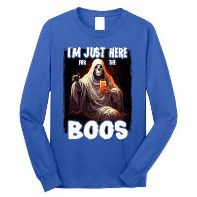 Im Just Here For The Boos Ghost Funny Halloween Long Sleeve Shirt