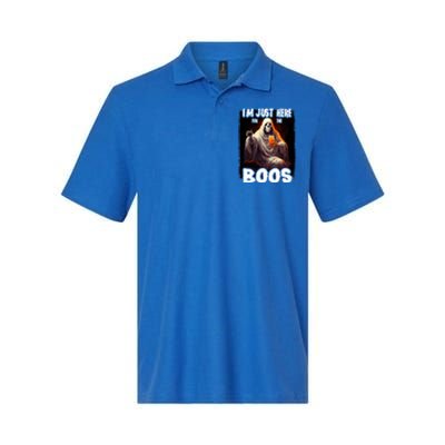 Im Just Here For The Boos Ghost Funny Halloween Softstyle Adult Sport Polo