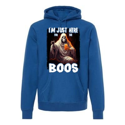 Im Just Here For The Boos Ghost Funny Halloween Premium Hoodie