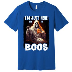 Im Just Here For The Boos Ghost Funny Halloween Premium T-Shirt