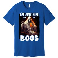 Im Just Here For The Boos Ghost Funny Halloween Premium T-Shirt