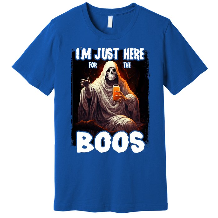 Im Just Here For The Boos Ghost Funny Halloween Premium T-Shirt