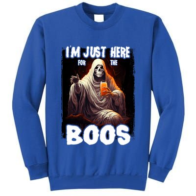 Im Just Here For The Boos Ghost Funny Halloween Tall Sweatshirt