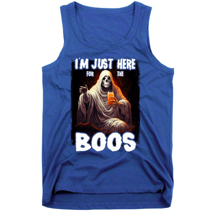 Im Just Here For The Boos Ghost Funny Halloween Tank Top