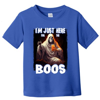 Im Just Here For The Boos Ghost Funny Halloween Toddler T-Shirt