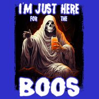 Im Just Here For The Boos Ghost Funny Halloween Short Acrylic Beanie
