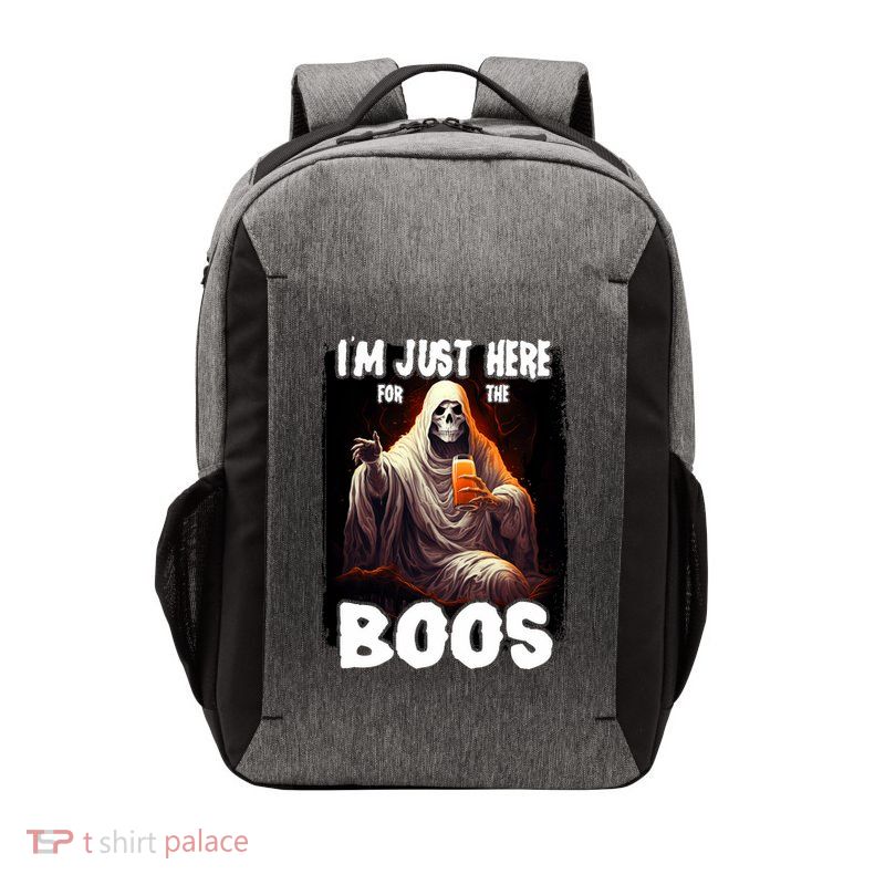 Im Just Here For The Boos Ghost Funny Halloween Vector Backpack