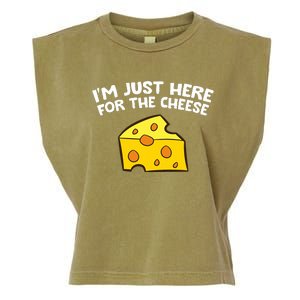 I'm Just Here For The Cheese Garment-Dyed Women's Muscle Tee