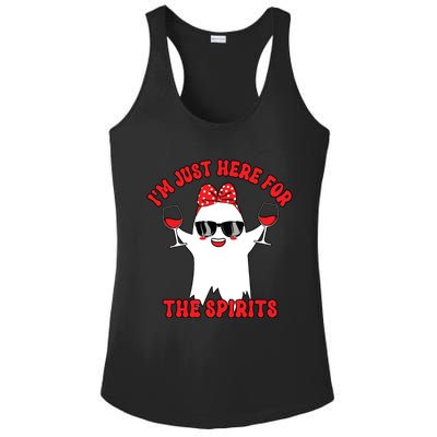 IM Just Here For Spirits Ghost Wine Halloween Couple Women Ladies PosiCharge Competitor Racerback Tank