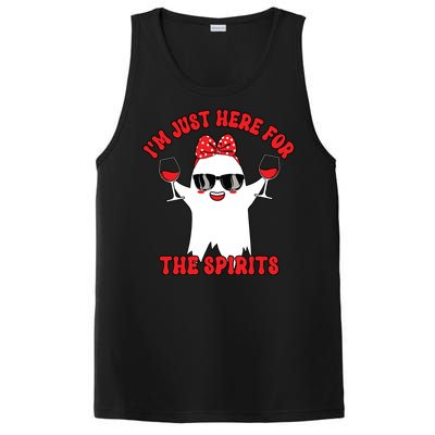 IM Just Here For Spirits Ghost Wine Halloween Couple Women PosiCharge Competitor Tank