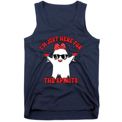 IM Just Here For Spirits Ghost Wine Halloween Couple Women Tank Top