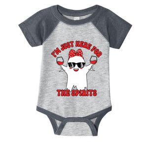 IM Just Here For Spirits Ghost Wine Halloween Couple Women Infant Baby Jersey Bodysuit