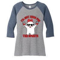 IM Just Here For Spirits Ghost Wine Halloween Couple Women Women's Tri-Blend 3/4-Sleeve Raglan Shirt