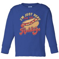 Im Just Here For The Hotdogs Food Cool Gift Toddler Long Sleeve Shirt