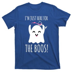 Im Just Here For The Boos Cute Wine Ghost Gift T-Shirt