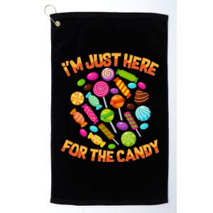 IM Just Here For The Candy Funny Halloween Pun Platinum Collection Golf Towel