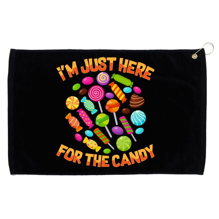 IM Just Here For The Candy Funny Halloween Pun Grommeted Golf Towel