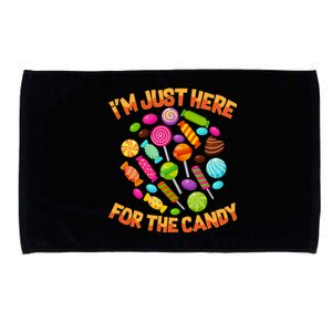 IM Just Here For The Candy Funny Halloween Pun Microfiber Hand Towel