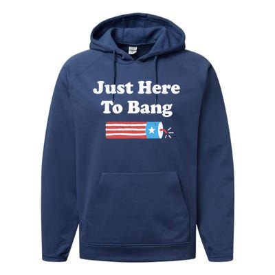 Im Just Here To Bang Performance Fleece Hoodie