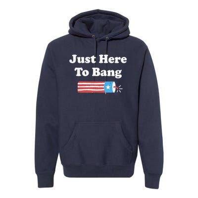 Im Just Here To Bang Premium Hoodie