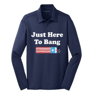 Im Just Here To Bang Silk Touch Performance Long Sleeve Polo