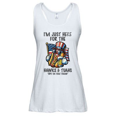 IM Just Here For The Hawks And Tuahs Spit On That Thang Ladies Essential Flowy Tank